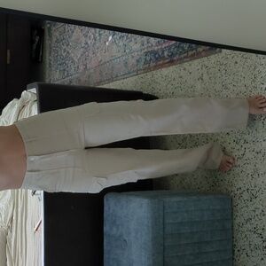 Zara Beige High-Waisted Cargo Pants